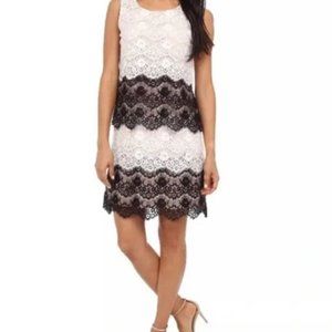 Jessica Simpson white and black lace dress - Size 2